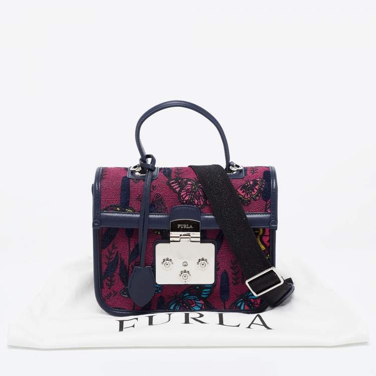 مملوكة مسبقًا Furla Multicolor Jacquard and Leather Top Handle Bag