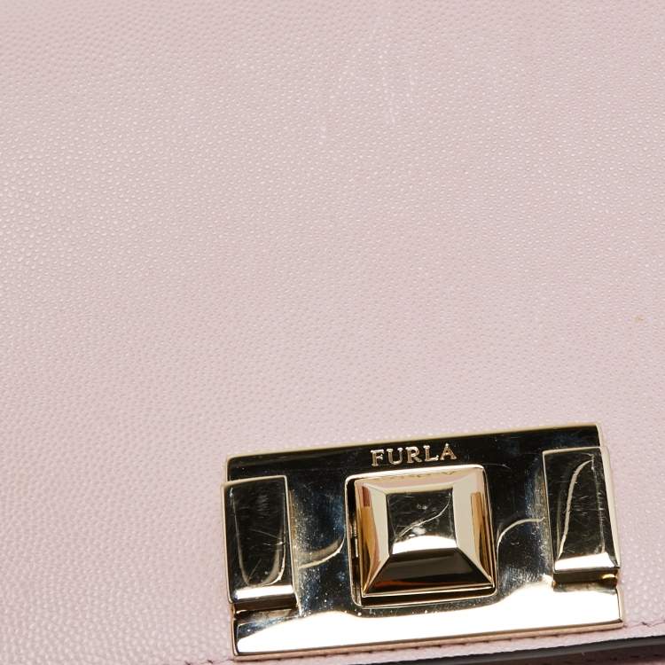 Pre Owned Furla Pink Leather Mimi Shoulder Bag