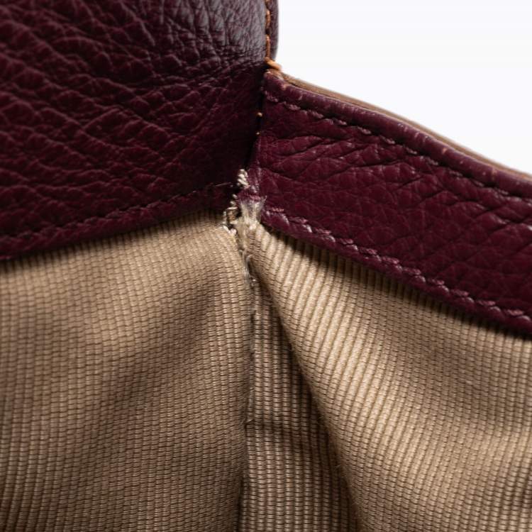 Pre Owned Furla Brown/Black Leather Pushlock Flap Tote