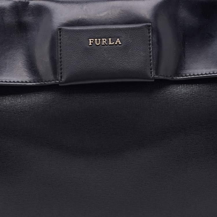 Pre Owned Furla Black Saffiano Leather Patty Tote