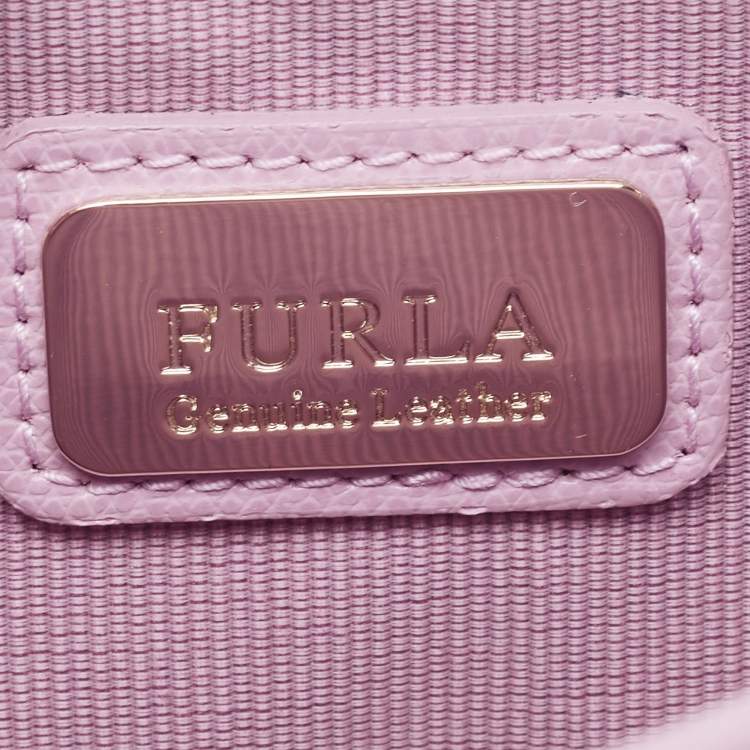 Pre Owned Furla Purple Leather Mini Metropolis Chain Crossbody Bag