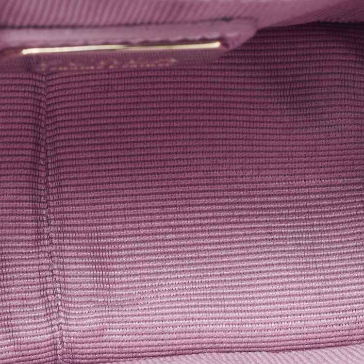 Pre Owned Furla Purple Leather Mini Metropolis Chain Crossbody Bag