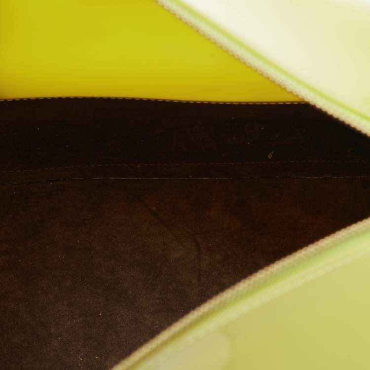 Pre Owned Furla Light Green Rubber and Croc Embossed Leather Candy Bag