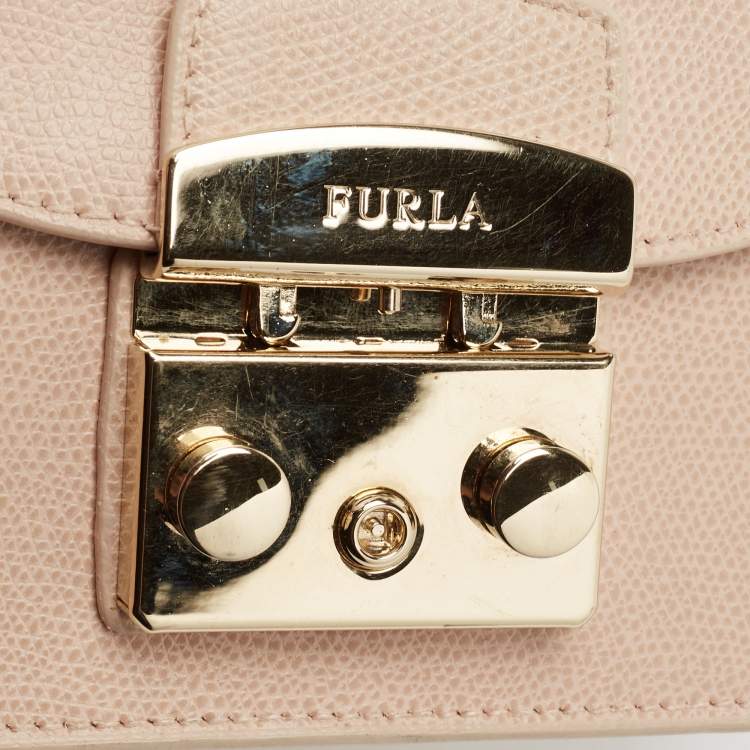مملوكة مسبقًا Furla Blush Pink Leather Mini Metropolis Crossbody Bag