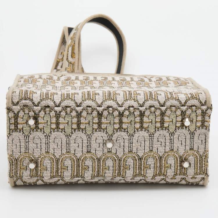 Pre Owned Furla Multicolor Jacquard Mini Opportunity Tote