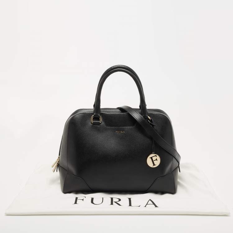 Pre Owned Furla Black Leather Satchel