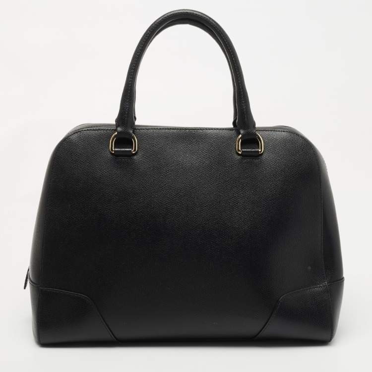 Pre Owned Furla Black Leather Satchel