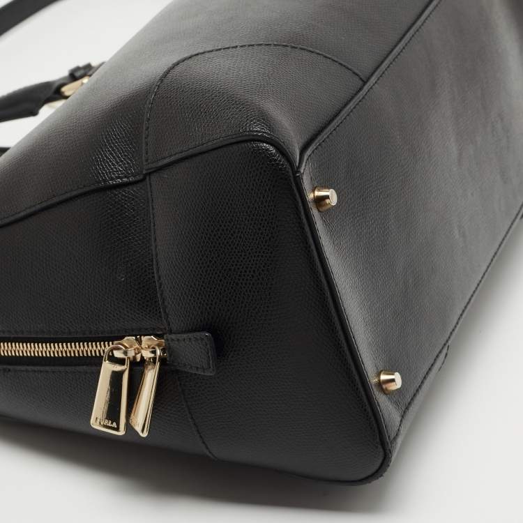 Pre Owned Furla Black Leather Satchel