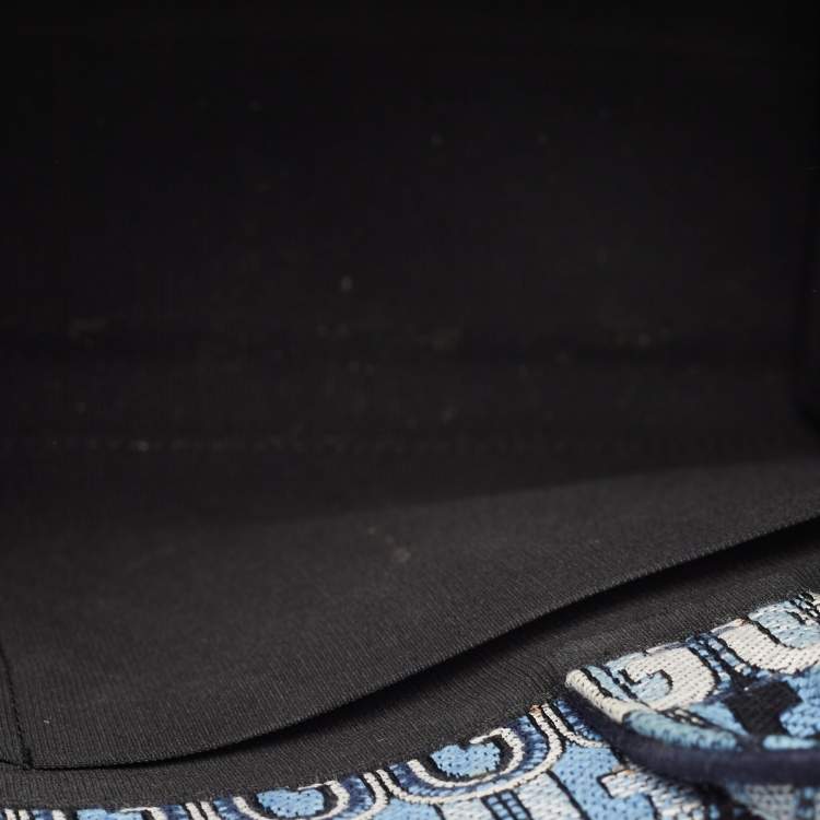 Pre Owned Furla Blue Printed Jacquard Small Opportunity Tote 