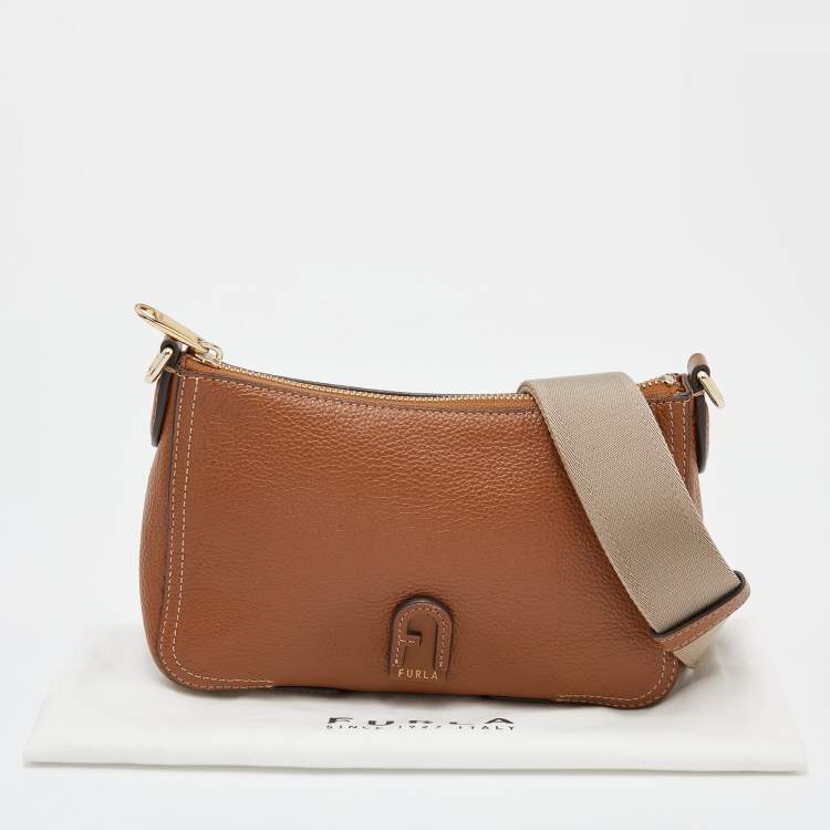 Pre Owned Furla Brown Leather Atena Shoulder Bag