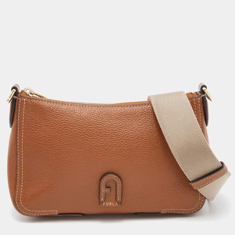 Pre Owned Furla Brown Leather Atena Shoulder Bag