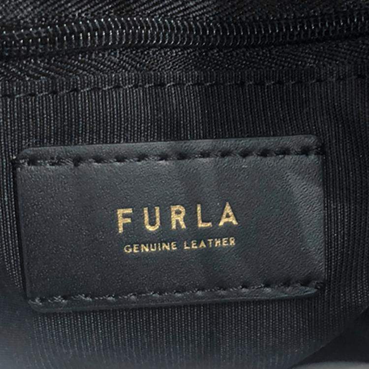 Pre Owned Furla Black Leather Atena Drawstring Bucket Bag