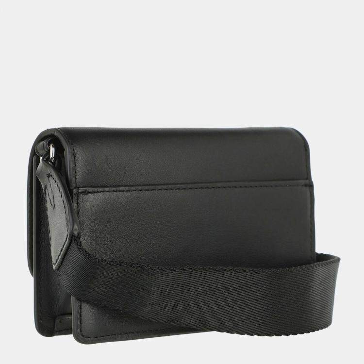 Pre Owned Furla Black Leather Micro 1927 Soft Crossbody Bag