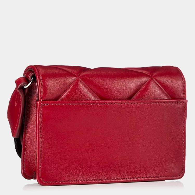 Pre Owned Furla Red Quilted Leather Micro 1927 Soft Crossbody Bag