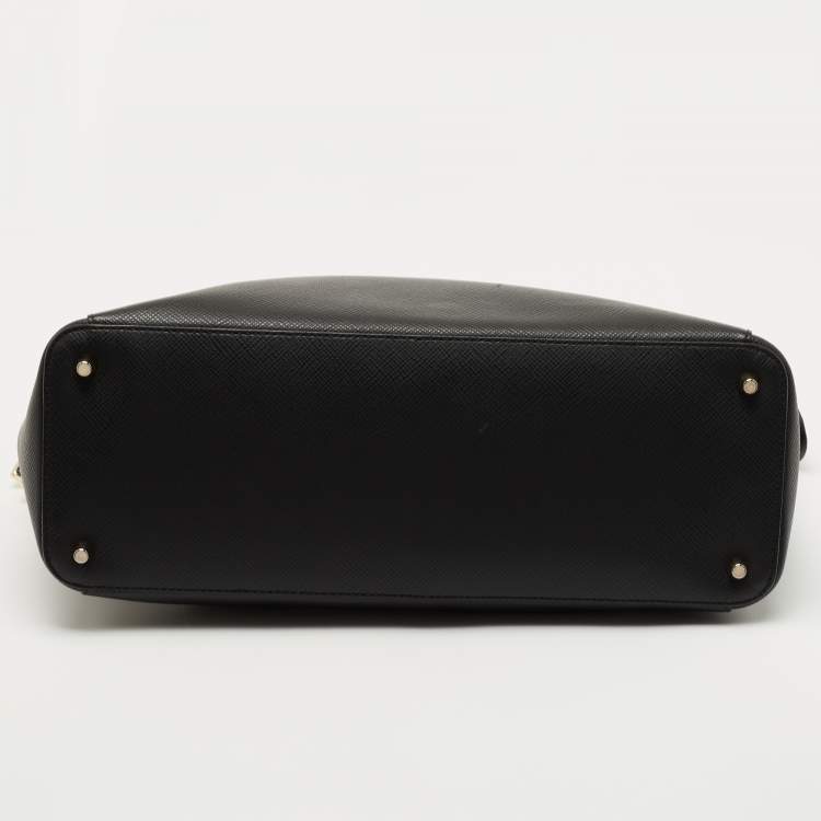 Pre Owned Furla Black Leather Top Zip Tote