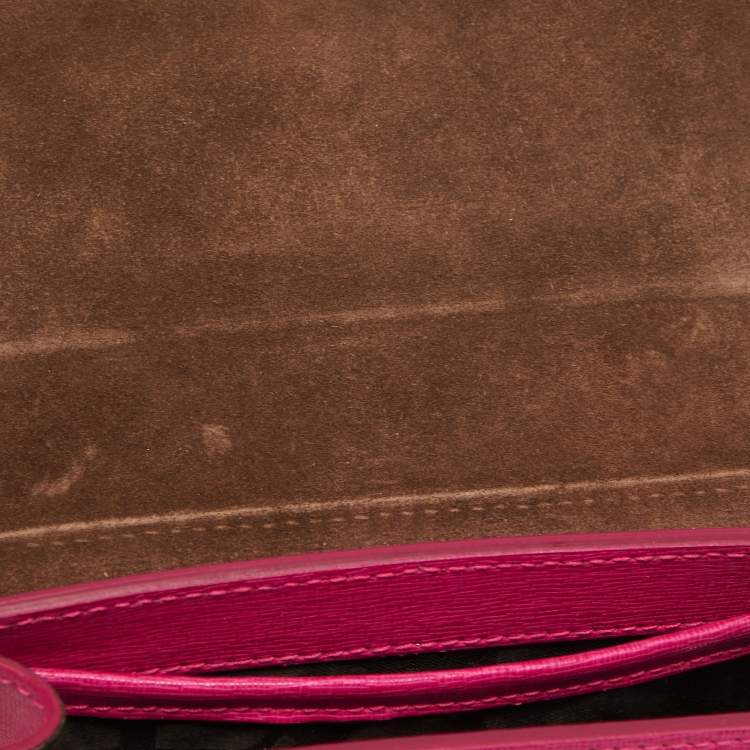 Pre Owned Furla Pink Leather Mini Metropolis Chain Crossbody Bag