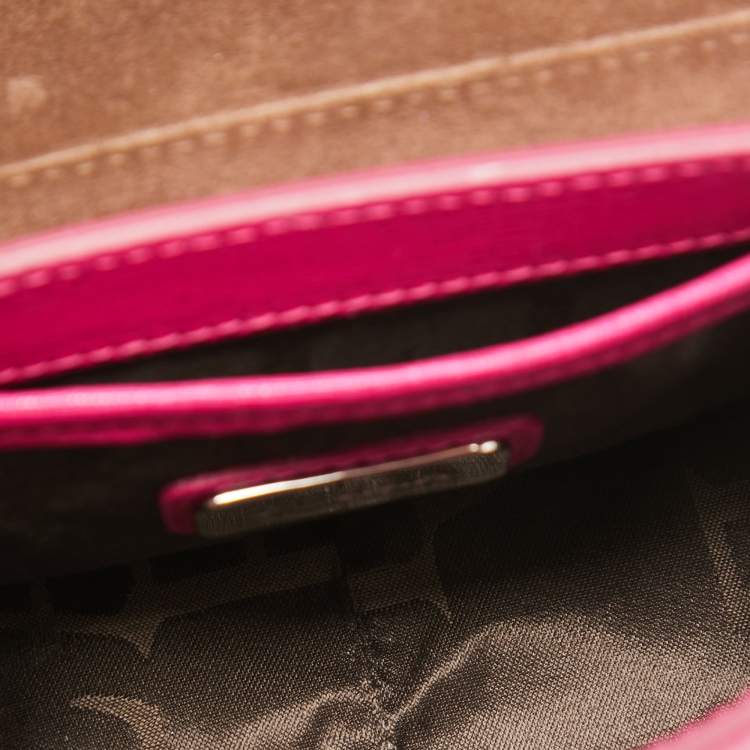 Pre Owned Furla Pink Leather Mini Metropolis Chain Crossbody Bag
