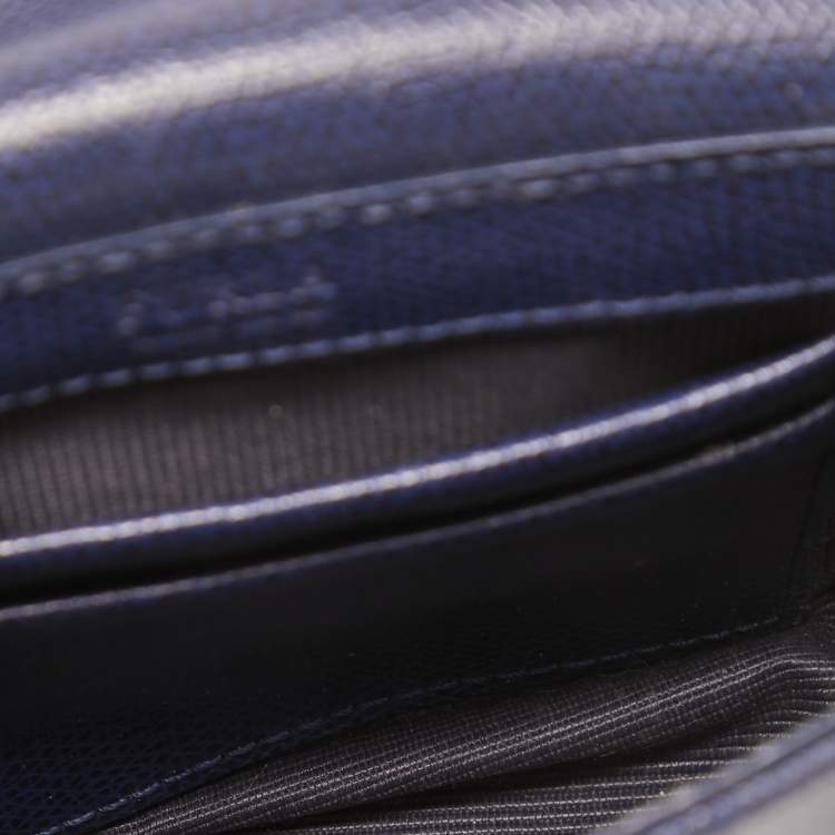 Pre Owned Furla Indigo Leather Mini Metropolis Crossbody Bag