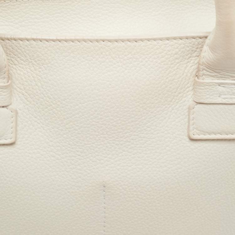 Pre Owned Furla Off White Leather Cut Out Capriccio Tote