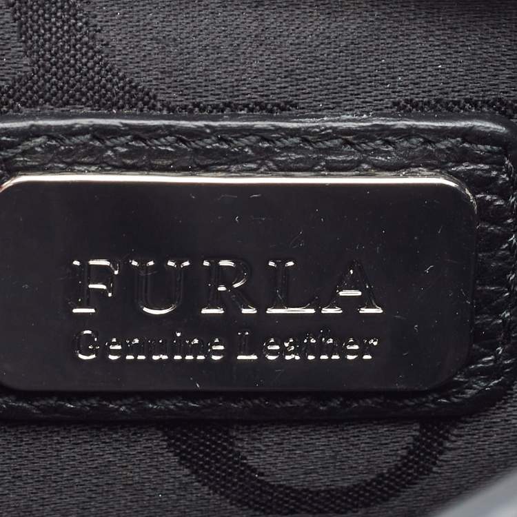 Pre Owned Furla Black Leather Mini Metropolis Chain Crossbody Bag
