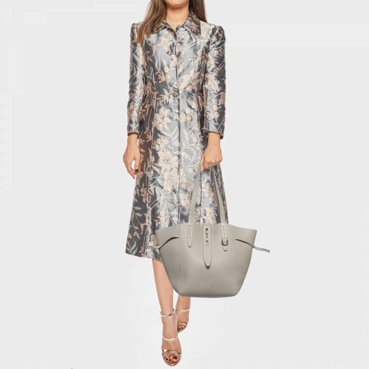 Pre Owned Furla Grey Leather Net M Tote