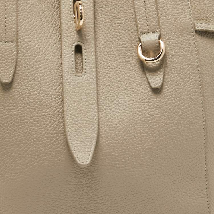 Pre Owned Furla Grey Leather Net M Tote