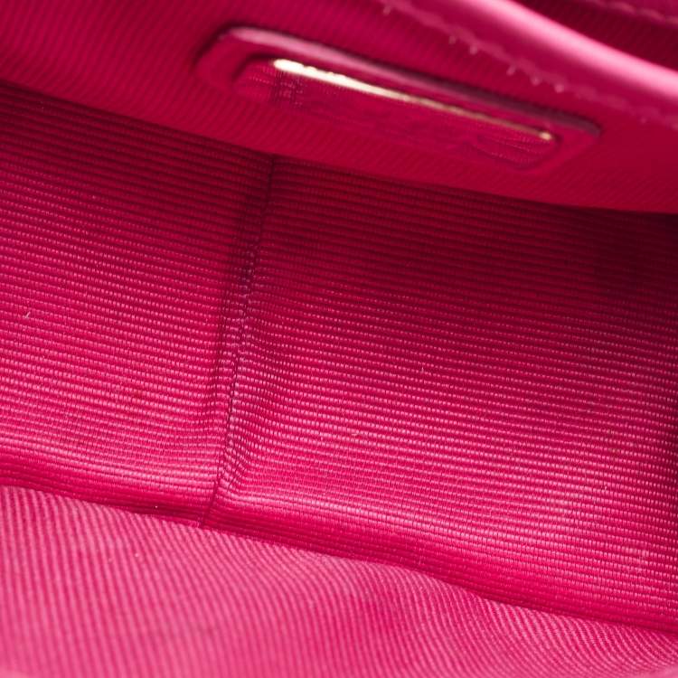 Pre Owned Furla Pink Leather and Shearling Effect Mini Metropolis Chain Crossbody Bag