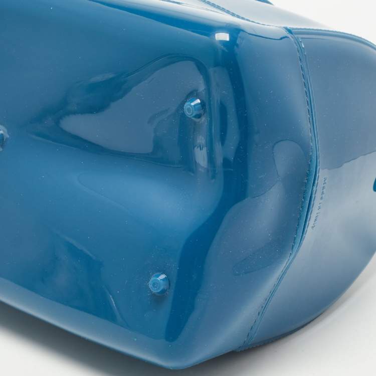 Pre Owned Furla Teal Rubber Candy Satchel 