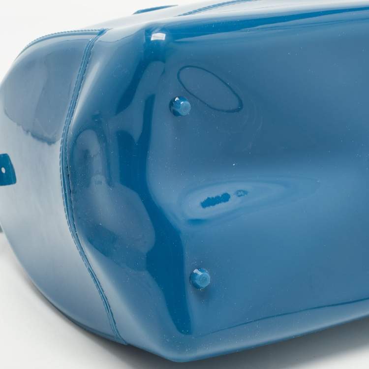 Pre Owned Furla Teal Rubber Candy Satchel 
