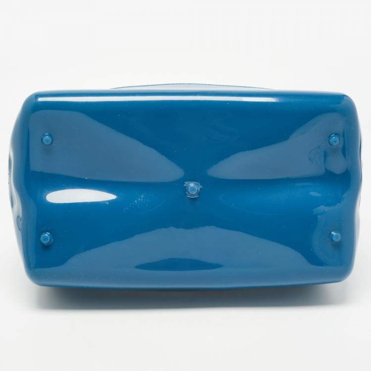 Pre Owned Furla Teal Rubber Candy Satchel 