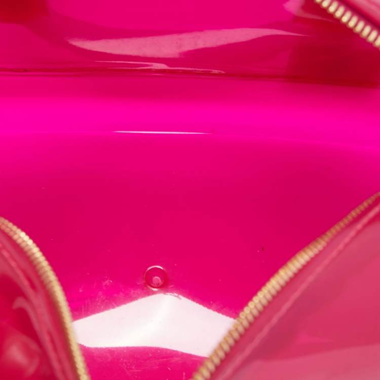 Pre Owned Furla Magenta Rubber Small Candy Satchel