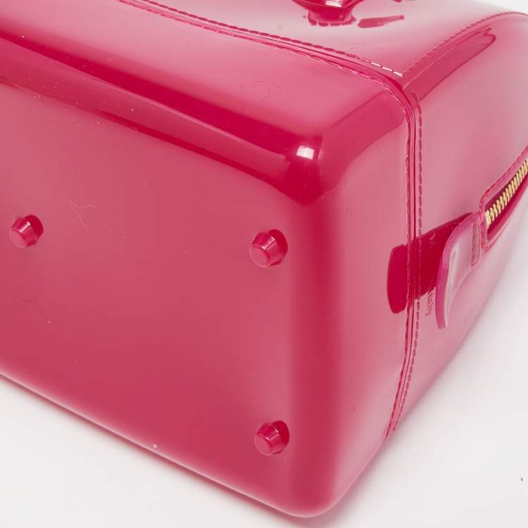 Pre Owned Furla Magenta Rubber Small Candy Satchel