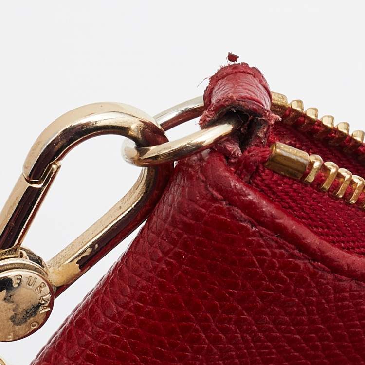 Pre Owned Furla Red Leather Zip Crossbody Bag 