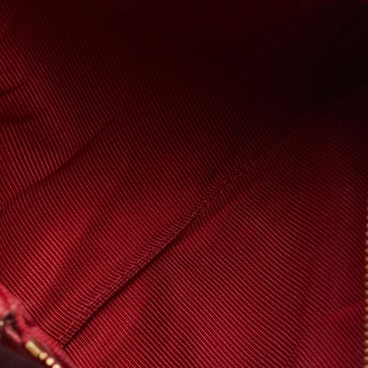 Pre Owned Furla Red Leather Zip Crossbody Bag 