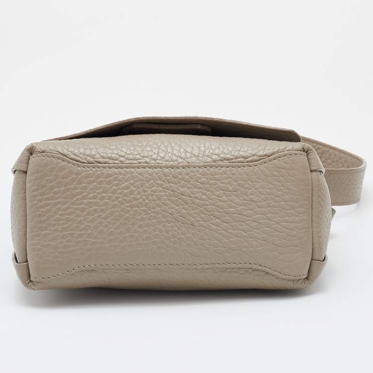 Pre Owned Furla Grey Leather Flap Crossbody Bag 