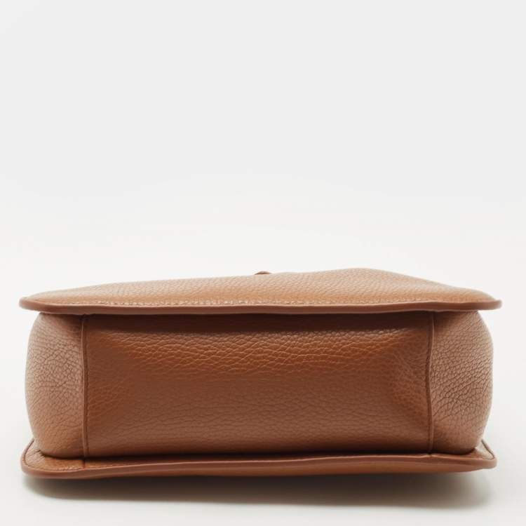 Pre Owned Furla Cognac Grained Leather Small Sofia Hobo