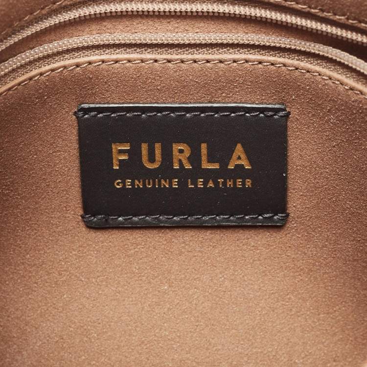 Pre Owned Furla Cognac Grained Leather Small Sofia Hobo