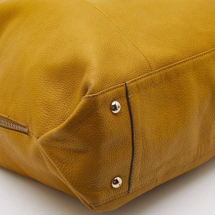 Pre Owned Furla Yellow Leather Elisabeth Hobo