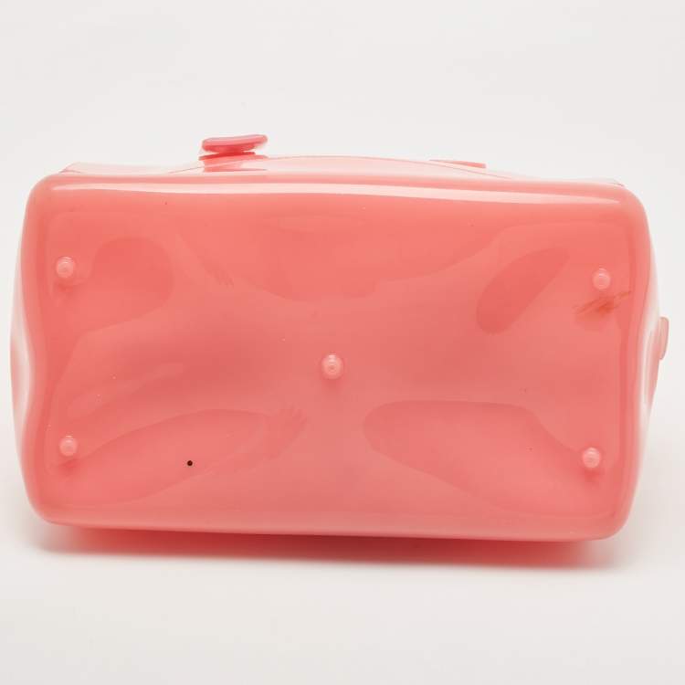Pre Owned Furla Pink Rubber Medium Candy Satchel