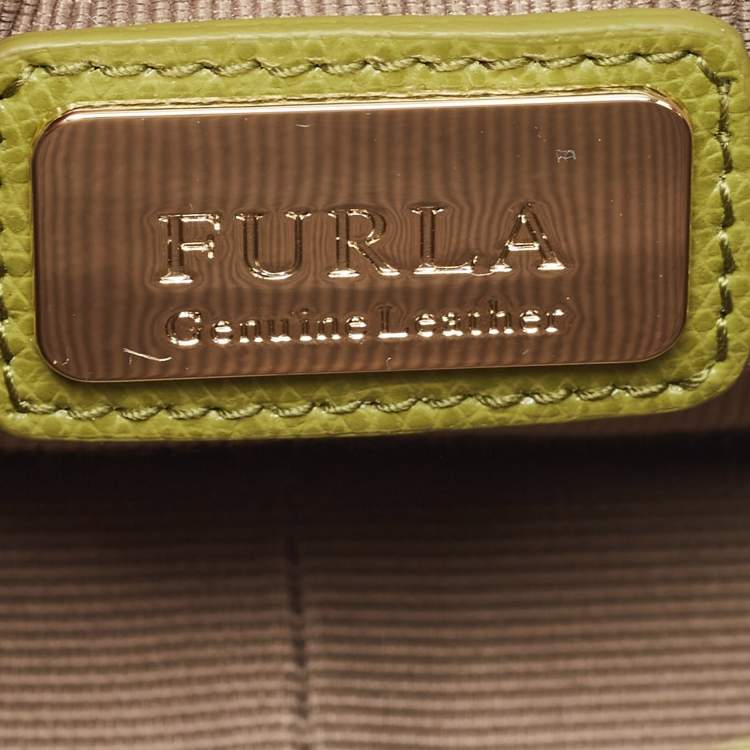 Pre Owned Furla Green Leather Mini Metropolis Crossbody Bag