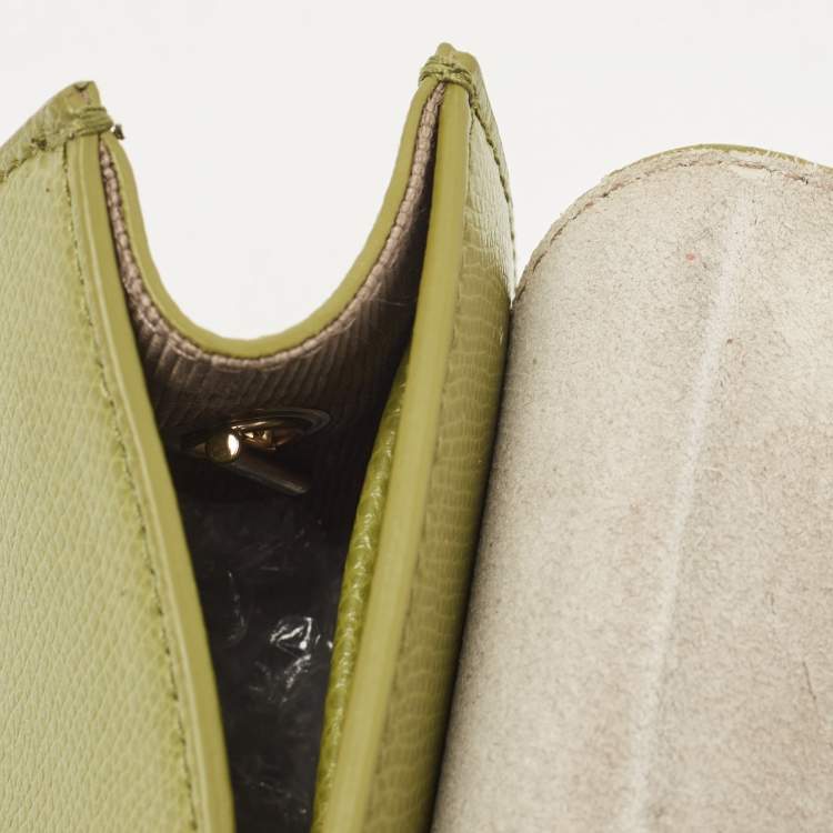 Pre Owned Furla Green Leather Mini Metropolis Crossbody Bag