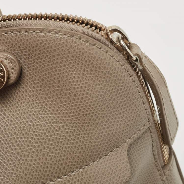 Pre Owned Furla Grey Leather Piper Backpack 