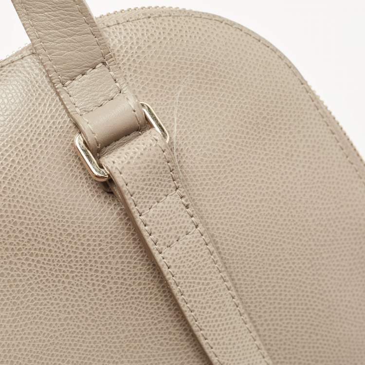 Pre Owned Furla Grey Leather Piper Backpack 
