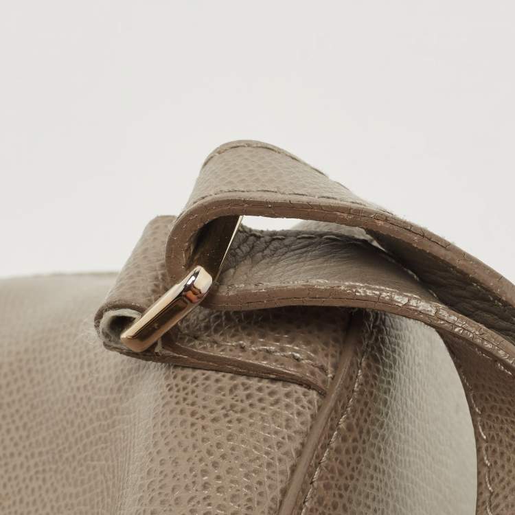 Pre Owned Furla Grey Leather Piper Backpack 