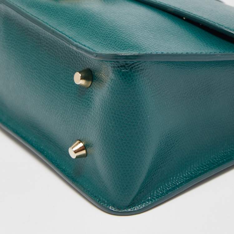 Pre Owned Furla Green Leather Small Metropolis Shoulder Bag