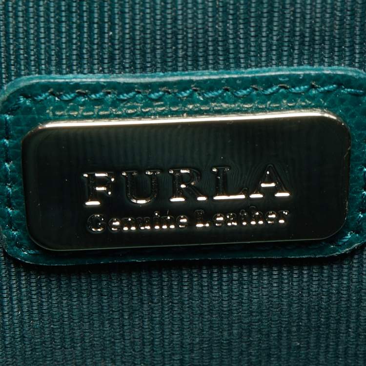 Pre Owned Furla Green Leather Small Metropolis Shoulder Bag
