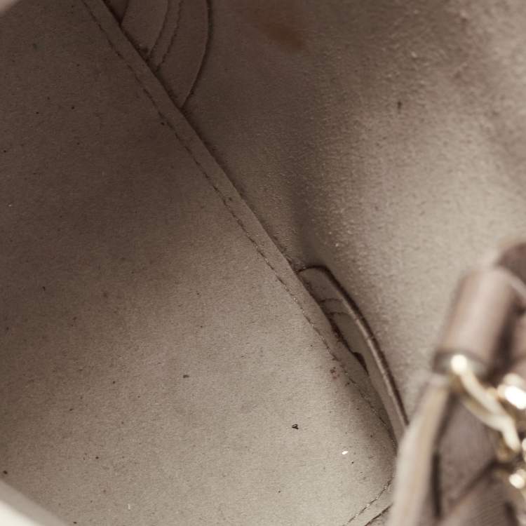 Pre Owned Furla Beige Leather Mini Stacy Drawstring Bucket Bag