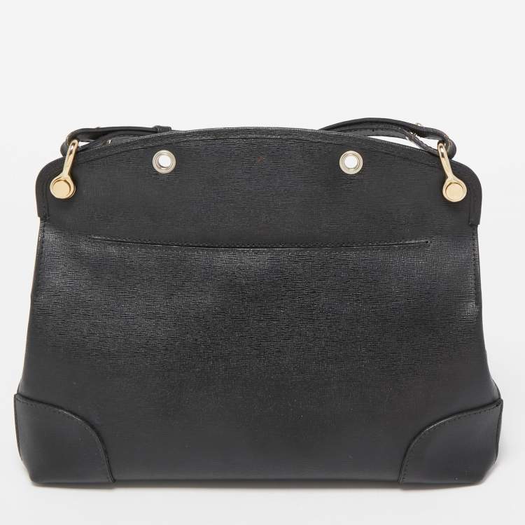 Pre Owned Furla Black Leather Piper Satchel