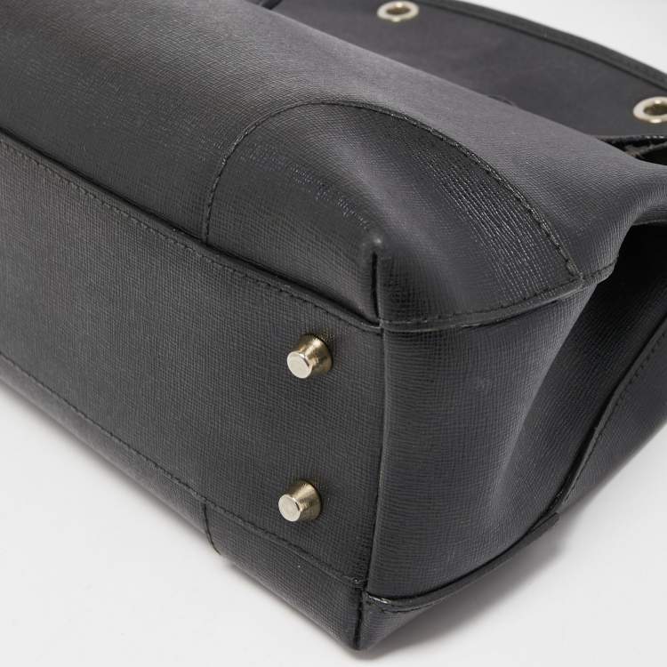 Pre Owned Furla Black Leather Piper Satchel