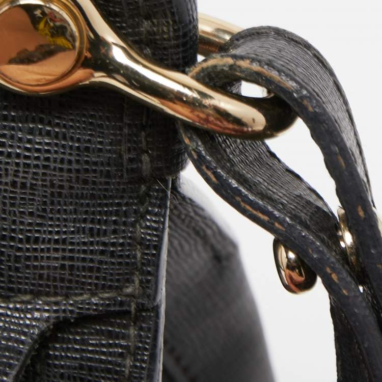 Pre Owned Furla Black Leather Piper Satchel